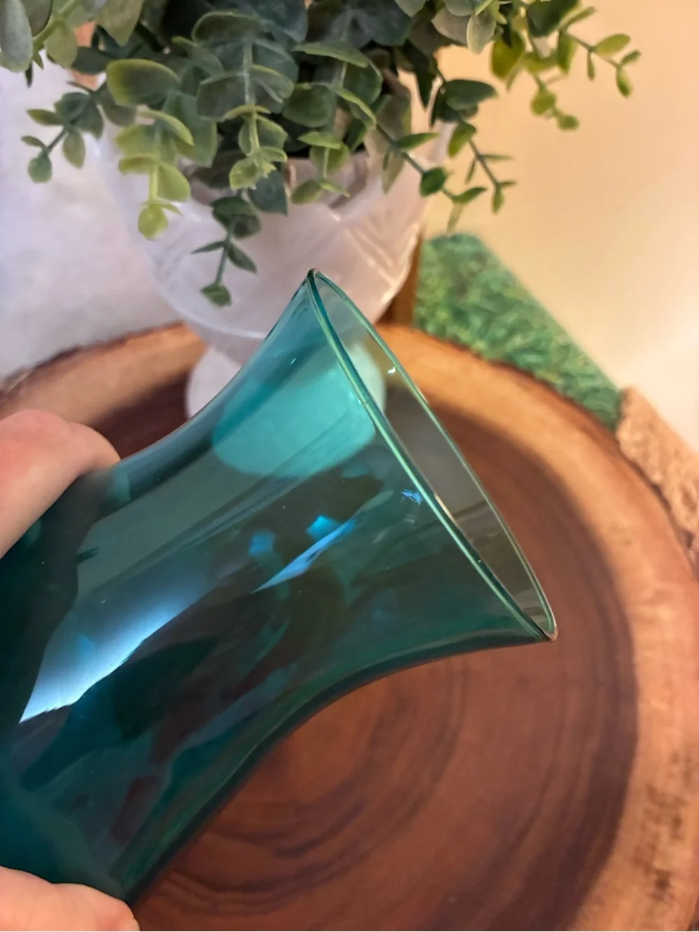 Teal Hurricane Glass- Home Accents Lanterns